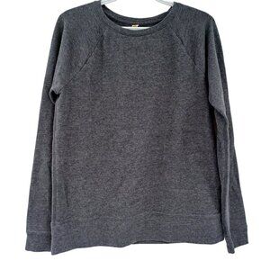 Lucy Dark Gray Crewneck Sweatshirt Heathered Relaxed Fit Boxy Athleisure S